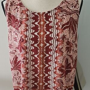 Floral Red Sleeveless Top